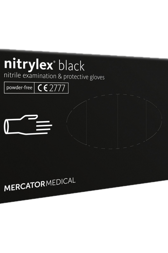Рукавички нітрилові Nitrylex Black без пудри, розмір L, чорного кольору, 100 шт.