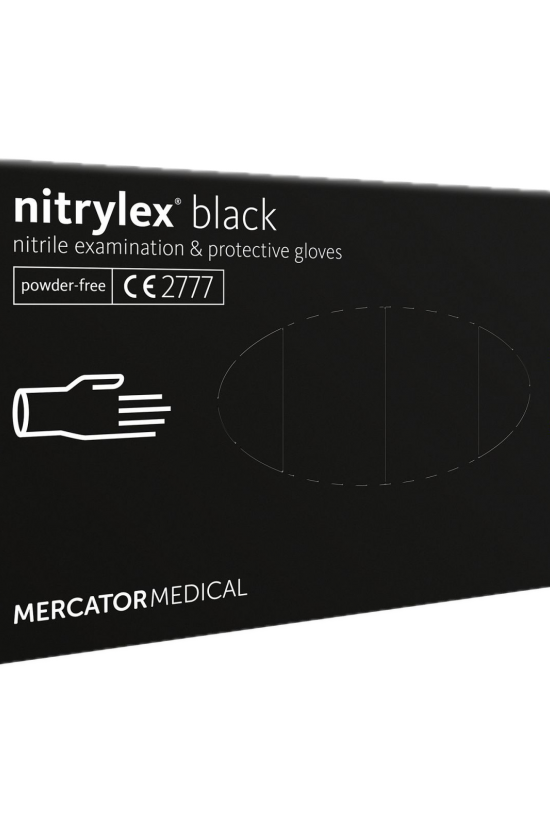 Рукавички нітрилові Nitrylex Black без пудри, розмір S, чорного кольору, 100 шт.