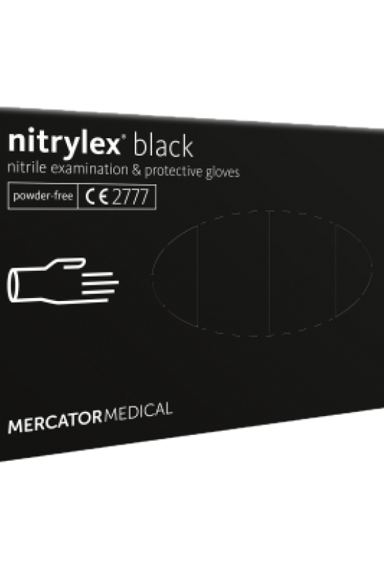 Рукавички нітрилові Nitrylex Black без пудри, розмір XL, чорного кольору, 100 шт.